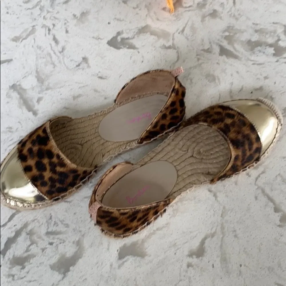 Boden‎ Animal Print Gold Toe Espadrille Like New 6